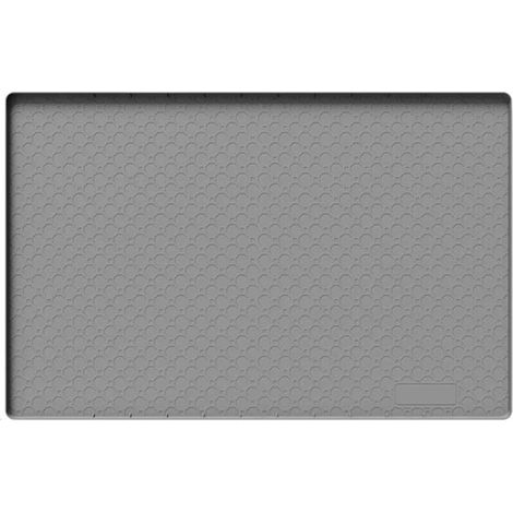 Tapis d'évier multifonctionnel en silicone gris, antidérapant et résistant à la chaleur – idéal pour les plans de travail d'évier, facilite le séchage et le nettoyage. 86 x 56 cm