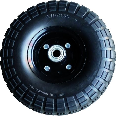 Roue pleine en polyuréthane 176010 – Diamètre 260 mm – Axe 16 mm – Charge max 120 kg pour terrains variés – Tech-It (1/2)