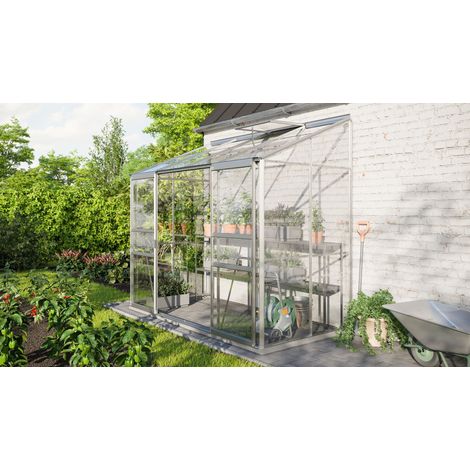 Vitavia Anlehn-Gewächshaus "Ida 3300", aluminium eloxiert, 3,3 m², 3 mm ESG