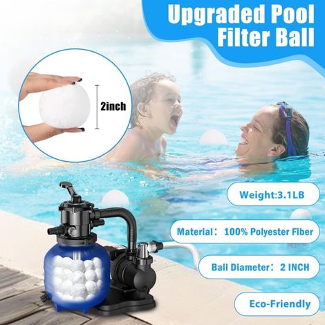 Ulisem 800 g 30-50 mm Boules filtrantes de piscine réutilisables, alternative au sable filtrant de (1/3)