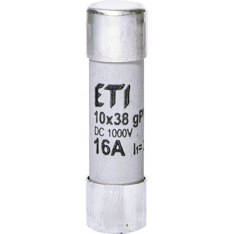 Inserto de fusible cilíndrico para paneles fotovoltaicos CH10x38 gPV 16A/1000V CC 002625081 ETI