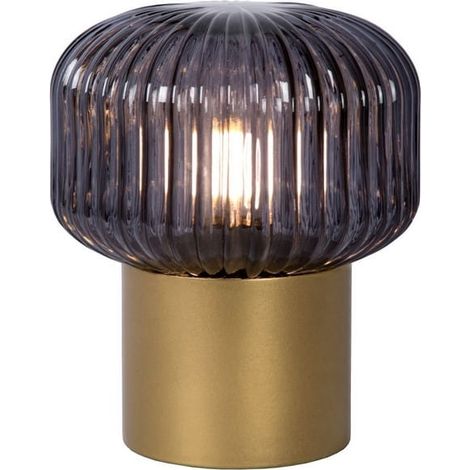 Lampada da tavolo Lucide JANY ottone vetro fumé E14 40W (1/5)