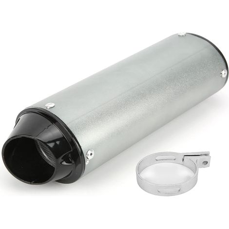 Silencieux D'échappement, 32 Mm Argent Métal Pot D'échappement Silencieux Silencieux Avec Joint de Serrage Pour 90cc 110cc 125cc 150cc 160cc ATV Pit Bike Moto