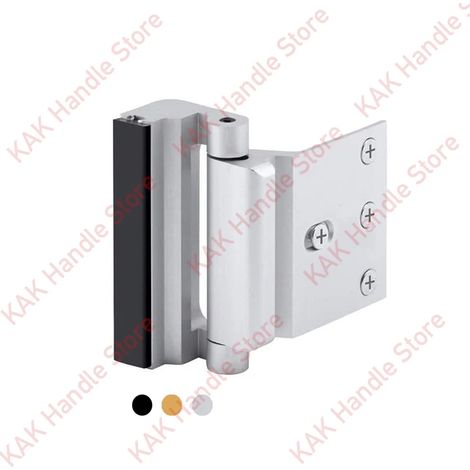 (Argent) Serrure de porte d'entrée renforcée, sécurisée et anti-effraction, avec une capacité de charge de 800 lb. (1/5)