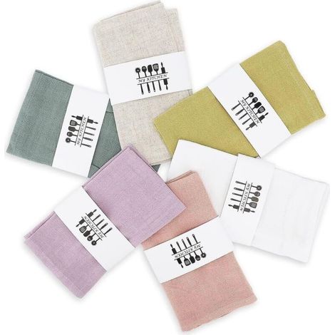 Bardusch-6 serviettes table lin durable lavables – haute qualité – pour dîner, café, restaurant (1/5)