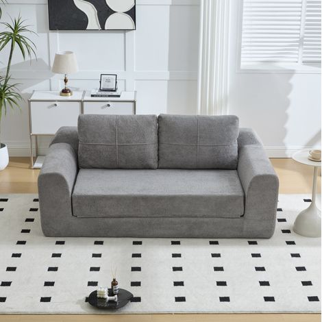 Sofá cama plegable convertible 2 en 1 en tejido gris oscuro 179 x 95 x 79 cm OKWISH (1/5)