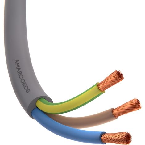 Amarcords - Cavo di alimentazione tripolare sezione 3x2,5mm colore GRIGIO. Cavo tipo FROR, 20 metri (1/5)