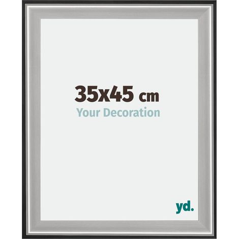 yd. - Cadre photo 35x45 - Noir Argent Poli - Bois - Birmingham (1/5)