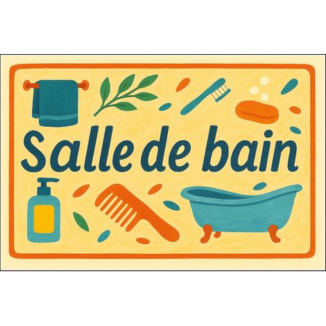Plaque de porte métal salle de bain (1/2)