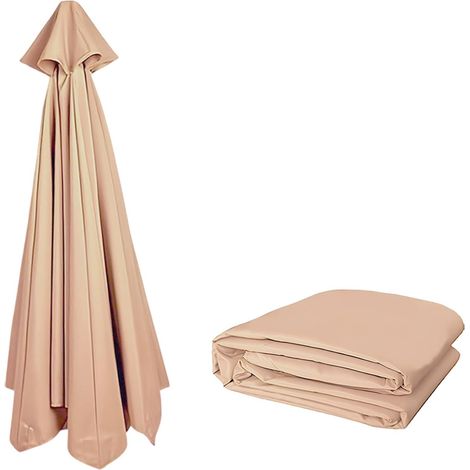 3.50M Rechange pour parasol de patio en extérieur Remplacement robuste pour parapluie de marché Toile de parasol pour 8 baleines Protection UV et imperméable auvent de rechange Seulement (1/5)