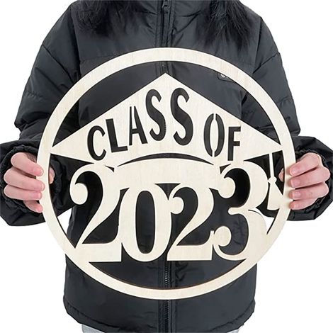 Panneau En Bois - Décoration Pour Fête De Diplôme - Motif Année De Promotion 2023 - Pour Photo Booth Porte Ou Mur - 1 Pièce (1/5)