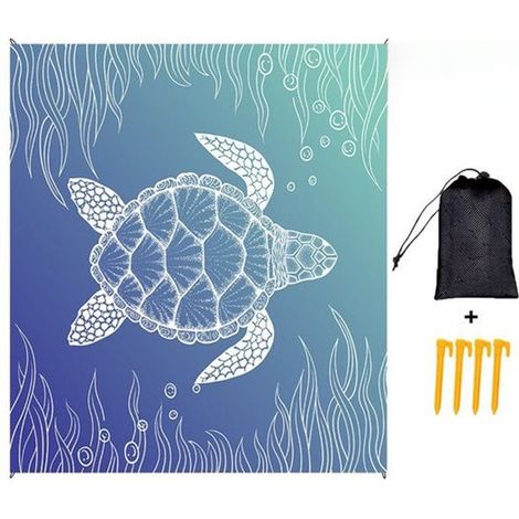 Wasserdichte Picknickdecke – sandabweisend – 200 x 210 cm – Blau (1/5)