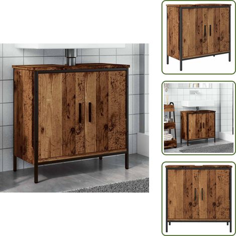 vidaXL Armoire lavabo vieux bois 60x30x60 cm bois d'ingénierie