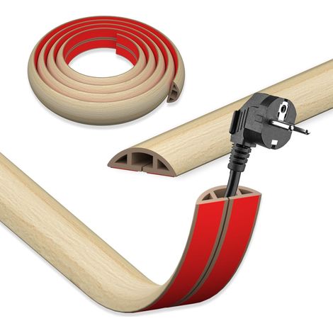 Cache Cable Sol Bois, 6mx3cm Flexible Goulotte Passe Cable Mural  Goulotte Passe Cable Mural, Canal de Câble Protege Cable Sol, Cache Cable Bureau Auto-Adhésif pour Exterieur Maison Entrepôt (1/5)