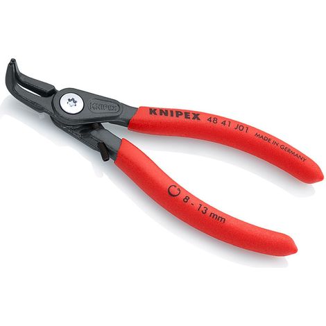 KNIPEX 48 41 J01 Präzisions-Sicherungsringzange für Innenringe in Bohrungen mit rutschhemmendem Kunststoff überzogen grau atramentiert 130 mm