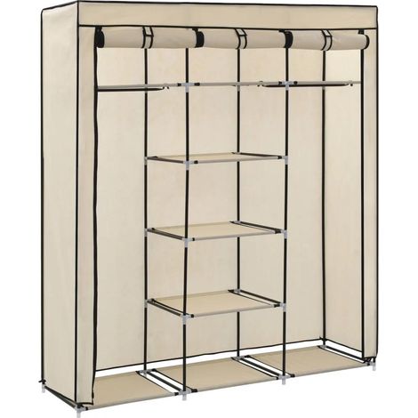 vidaXL Creme Schrank mit Fächern 150x45x175 cm