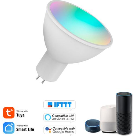 Jeffergarden ‌Ampoule Connectée WiFi Intelligente‌ RGB+W+C (5W, GU5.3) - Gradable, Contrôle par APP/Assistant Vocal (Alexa, Google Home) (1/5)