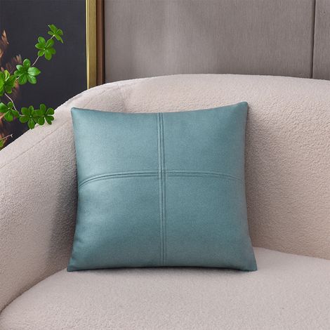 Housse De Coussin - 45x45 cm - Tissu Patchwork Polyester - Aspect Cuir - Imperméable - Pour Canapé Salon - 1 Pièce (1/5)