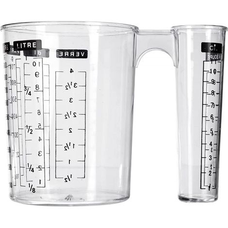 Gobelet doseur de cuisine en plastique à double compartiment pour produits en vrac (1/4)