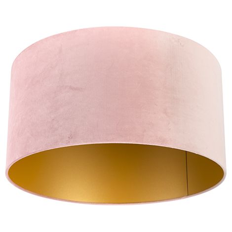 Velvet Lampshade Pink 50/50/25 with Gold Interior (1/4)