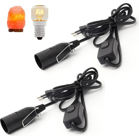 2 Paires Câble E14, Interrupteur, Prise FR, 1,8 m, PVC, Lampe Sel (1/5)