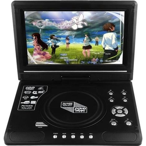9.8\" LCD Afficher Lecteur de DVD Lecteur de téléviseur portable 270 Ecran rotatif Avec lecteur de carte USB/SD (1/4)