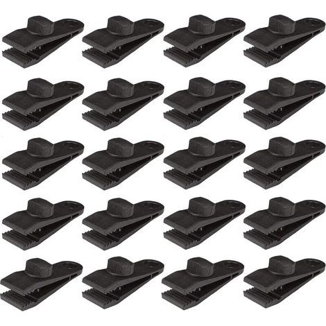 Packung mit 20 robusten Planenclips, Mehrzweck-Verschlussklemmen, Rändelschrauben zur Befestigung von Campingzubehör, Markisen, Autos, Booten und Schwimmbecken (1/5)