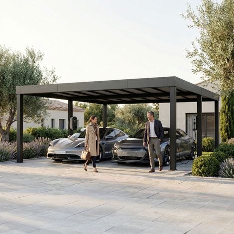 Canopia Carport Double OSLO 6,07 x 5,96 m NOIRES (1/5)