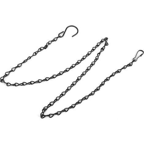 Chaîne de Suspension de Fleur de jardinière, 90 cm/35,43 Pouces 10 kg Chaîne de Suspension en Fer 3 pièces + Crochets, pour Panier de Fleurs Pot de Fleur (1/5)