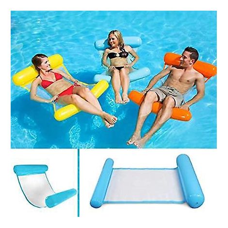 chaise Longue D'amusement Aquatique, Lit Flottant (bleu), Piscine, Chaise Longue Flottante De Plage, Hamac Aquatique Gonflable, Lit Flottant, Chai (1/5)