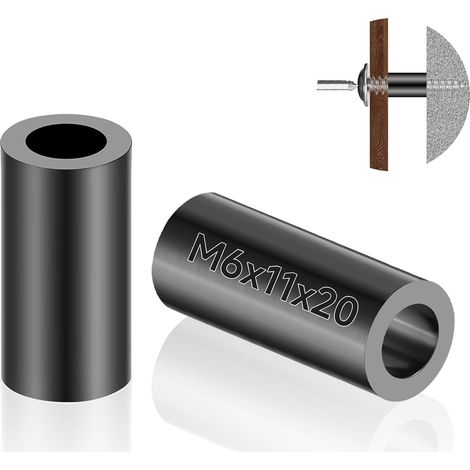 Lot de 60 entretoises en plastique M6 x 11 x 20 mm - En ABS - Pour le montage électronique - Avec entretoises - En plastique - Contre les courts-circuits - Noir (1/5)
