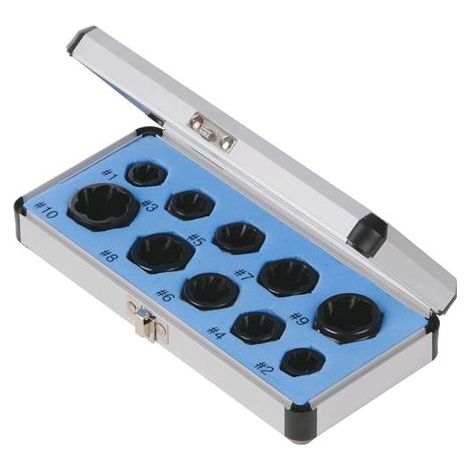 Set estrattori bulloni viti 10 pz misure da 9 a 19 mm in acciaio Prezzo Silverline