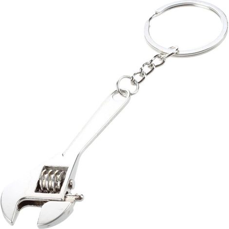Clé à molette - Clé plate - Clé réglable - 1 pièce - Clé multifonction - Outils à main - Clé réglable - Argent - 11,5 cm - Avec porte-clés (1/3)
