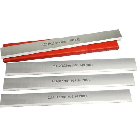 4 x HSS Planer Blades 260 mm, 260 mm for 260 and 260 Planer Blades for Woodworking Machines, 260 x 20 x 2.5 mm