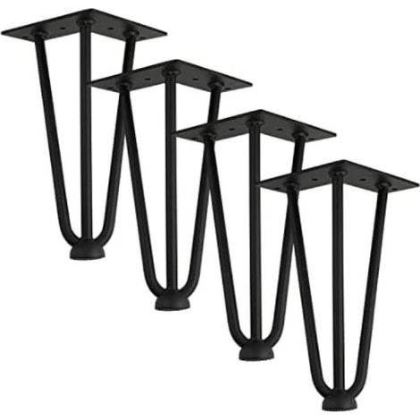 Lot de 4 Pieds Métal Épingle à Cheveux 25 cm, Pieds de Table Solides et Esthétiques, Parfait pour Meubles DIY (1/5)