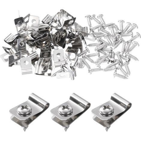 30pcs 0.12" Pince de Fixation pour Clôture Grillage avec 30 vis (1/5)