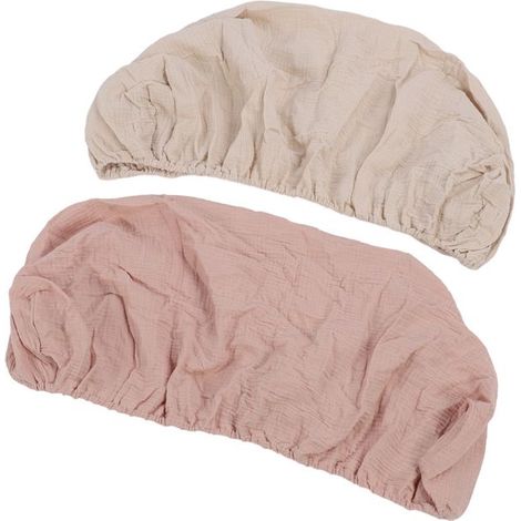 Fafeicy Draps de berceau Paquet de 2 draps-housses pour couffin, draps en coton parapharmacie fauteuil Coffret Caramel Rose crème (1/5)