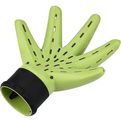 Outil de coiffage vert en forme de main pour cheveux bouclés avec diffuseur (1/3)