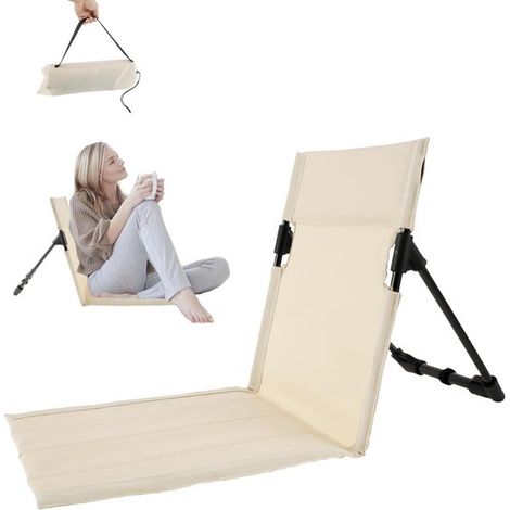 Chaise pliante de camping – Kaki – Dossier réglable – Légère – Sac de rangement inclus – Plage (1/5)