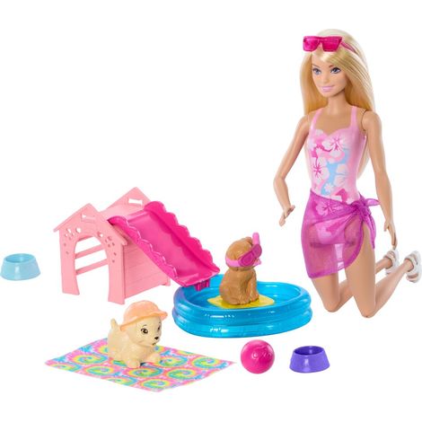 Mattel Barbie Puppy Pool Party - Aloha Blonde