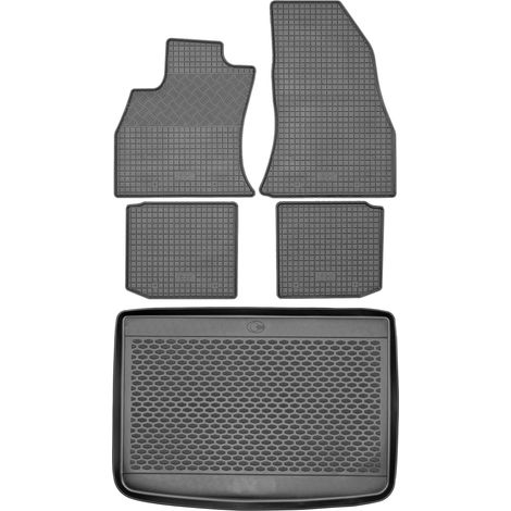 Fiat 500L Minivan a partir de 2012 SET - Alfombrillas de goma para coche + alfombrilla para maletero
