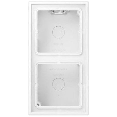 Jung Capuchon en saillie double, LS CUBE, duroplastique laqué, blanc neige mat, montage vertical et horizontal LS 582 A WWM