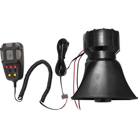 Altoparlante di allarme wireless da 12 V con telecomando, 7 suoni di sirena, accessorio di sicurezza per esterni per auto e camion (1/5)