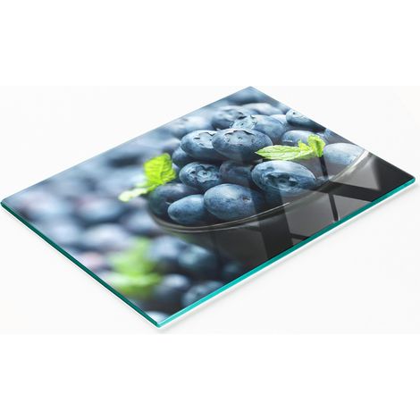 Küchenservierbrett aus gehärtetem Glas mit Blaubeermotiv, 80 x 52 cm (1/5)