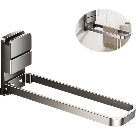 Towel Rack, Foldable Suction Towel Bar, Kitchen Swivel Tea Towel Holder, Guest Towel Rack, Adhesive Washcloth Holder