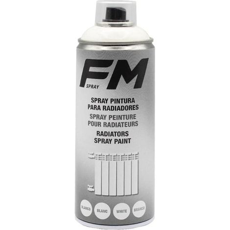 FM pintura spray blanco radiadores 400ml bote , Pintura en spray para radiadores FM Indicada para el pintado de radiadores de calefacción de hierro o aluminio, acabado blanco b (1/2)
