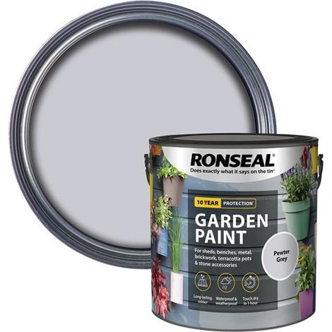 Ronseal 39444 Garden Paint Pewter Grey 2.5 litre RSLGPPG25L