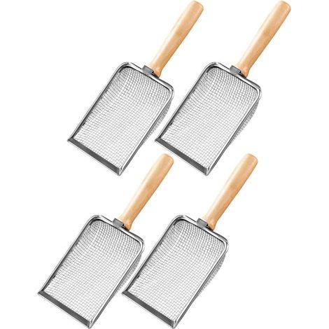 Tamis de jardin en maille de sable avec poignée en bois robuste pour sol, (1/5)