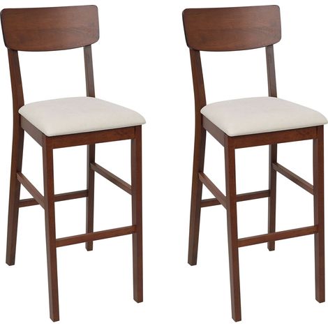 Set mit 2 Barstühlen AMBLER Dunkelbraun / Beige