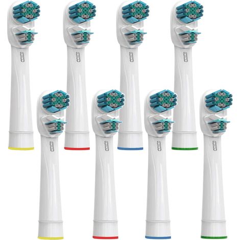Têtes de brosse à dents électriques de rechange compatibles avec Braun Oral-B Dual Clean, têtes de rechange pour brosses à dents électriques Oral-B, lot de 8 pièces (1/5)